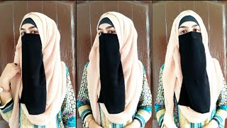 Instant Full Coverage Hijab Style With Saudi Niqab  Niqab Style [upl. by Nanerb943]