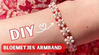 BLOEMEN ARMBANDJE MAKEN MET KRALEN Easy Tutorial [upl. by Nore]