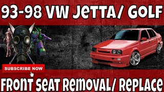 9399 MK3 VW Volkswagen Jetta Golf Front Seat Removal Repair Replace [upl. by Kulda]