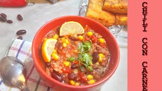 Chili Con Carne Recipe with ground beef easy to make chili  تشيلي كون كارني [upl. by Benia]