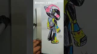 Dibujos y bocetos dibujo sketch moto motogirl art [upl. by Noraha]