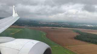 CLOUDY landing into Paris Beauvais Airport  RYANAIR SMOOTH LANDING [upl. by Aierbma]