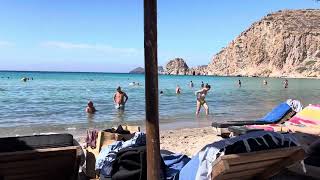 Lounging at Plathiena Beach Milos Greece [upl. by Noiwtna]