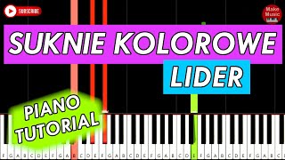 SUKNIE KOLOROWE Lider  Piano Keyboard Tutorial [upl. by Hazeefah848]