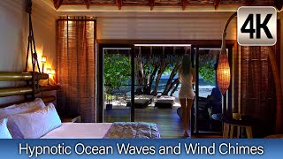 Hypnotic Ocean Waves and Wind Chimes 8 hours NO ADS DURING VIDEO  Paradise Tropical Location [upl. by Ybbob]