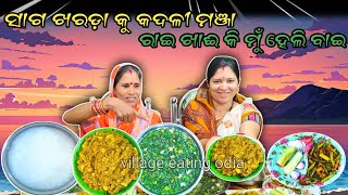 ଶାଗ ଖରଡ଼ା କୁ କଦଳୀ ମଞ୍ଜା ରାଇ  Kadali Manja Rai Eating Challenge Villageeatingodia [upl. by Sone]