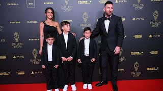 Siempre ellos así llegó la familia Messi al Balón de Oro 2023 [upl. by Leviralc233]