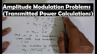 Amplitude Modulation Power Formula amp Power Calculation AM Modulation Problems amp Modulation Index [upl. by Delacourt200]