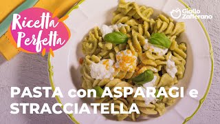 PASTA con CREMA di ASPARAGI STRACCIATELLA e BOTTARGA😍🔥💚 [upl. by Ainivad]