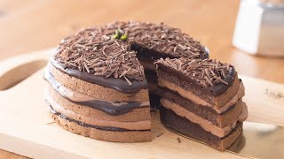 濃厚生チョコレートケーキの作り方 Flourless Rich Chocolate Cake｜HidaMari Cooking [upl. by Mercorr]