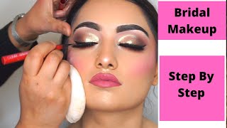 Baraat MakeUp Tutorial  Easy Step By Step  Long Lasting Base  Kashees Pigment  Beginners [upl. by Centeno316]