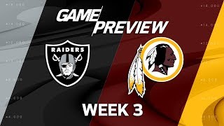 Oakland Raiders vs Washington Redskins  Week 3 Game Preview  NFL Playbook [upl. by Pucida]