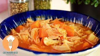 SOPA DE FIDEO CON POLLO RIQUISIMA [upl. by Naarah]