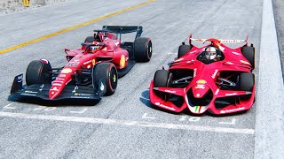 Ferrari F1 2022 F175 vs Ferrari F1 2025 Concept at Silverstone GP [upl. by Opalina]