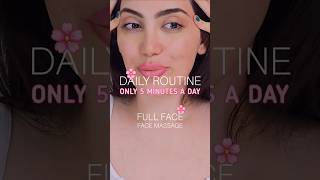 Daily Full Face Massage Routine 5 minutes 😍🤌 faceyogaroutine faceyoga skincare facemassage [upl. by Adnim960]