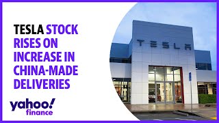 Tesla stock rises on increase in Chinamade deliveries [upl. by Yarvis]