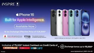 iPhone 16 at ₹36900😍 AVAILABLE NOW at iNSPiRE Win FREE AirPods 2nd Gen 🥳 [upl. by Deloria456]