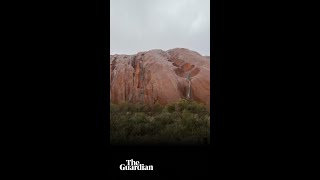 Uluru waterfalls come to life after heavy rainfall in central Australia shorts [upl. by Opaline828]