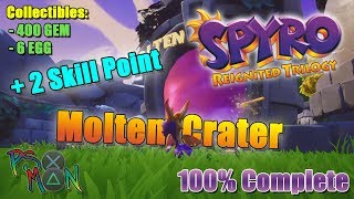 Spyro 3  Molten Crater 100 Complete  2 Skill Point [upl. by Madda]