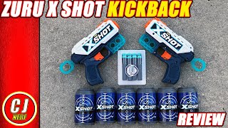 Zuru X Shot Kickback  2018 Pistol Review With Recoil Feature [upl. by Liscomb457]