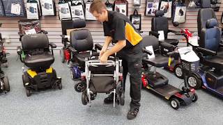 Folding and Unfolding the iGo Power Chair from Pride Mobility [upl. by Ecilef]