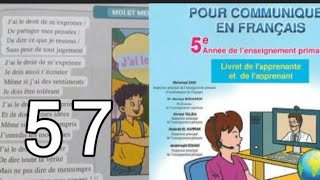 pour communiquer en français 5 AP page 57 lecture diction moi et mes droits [upl. by Abekam]