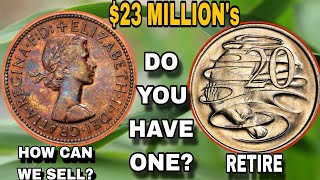 DONT SPEND THESE TOP 25 AUSTRALIA 20 CENTS amp UK HALF PENNY COINS WORTH BIG MONEYCOINS WORTH MONEY [upl. by Yarehs]