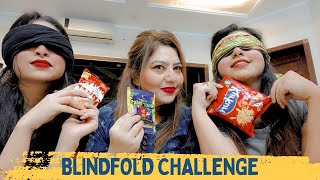 BLINDFOLD CHALLENGE  Guessing the Food  Taste Test Pinkyskitchen [upl. by Onil664]