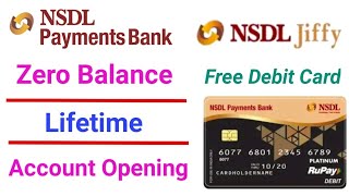 NSDL Payment Bank Zero Balance Account Opening  NSDL Jiffy  NSDL Payment Bank Login [upl. by Margie838]