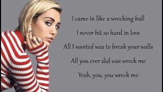 Miley Cyrus  WRECKING BALL Lyrics [upl. by O'Kelly]