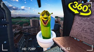 360° Shrek became Skibidi Toilet 😱 Attack on the city helicopter view [upl. by Ruberta932]