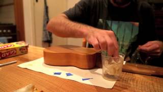 How to make a Ukulele 16  applying shellac  french polish [upl. by Javier]