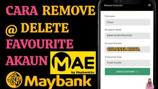 Cara Remove  Delete Favourite Akaun MAE maybank2u [upl. by Orran]