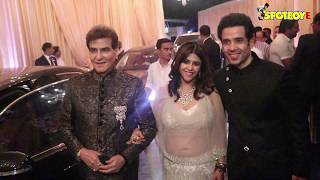 Ekta Kapoor Arrives With Jeetendra And Tusshar Kapoor At Isha Ambani And Anand Piramals Reception [upl. by Eelyme221]