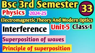 L1 Principal of superposition of waves BSc 3rd Semester Physics unit5 Interference yourbscguide [upl. by Elroy]