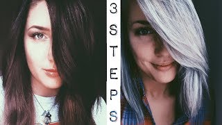 Dark Brown to Silver Hair  3 Step Tutorial [upl. by Hilel]