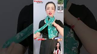 Tie tips trendy 🎀 Tie a Silk scarf 窍小门 丝巾系法 scarf silkscarf fashion [upl. by Noswad]