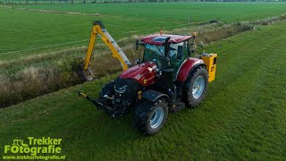 Kleppelen en maaikorven  De Samenwerking BV  Case IH  Herder  Ditch maintenance  Grabenpflege [upl. by Elletnohs]