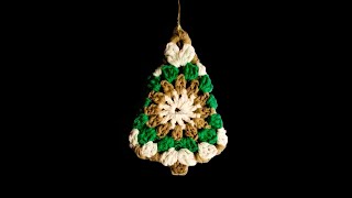 Christmas Tree Crochet Ornament Granny Square November 23 2024 [upl. by Inaflahk]