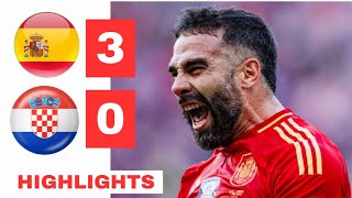 Spain vs Croatia HIGHLIGHTS 30 Morata Fabian amp Carvajal GOALS amp Lamine Yamal vs Croatia [upl. by Clein]