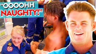 Most HILARIOUS Reactions to the Green Whistle Analgesic Gas on Bondi Rescue [upl. by Ojeillib]