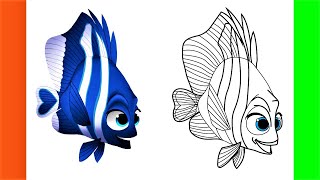 How To Draw Deb and Flo From Finding Nemo [upl. by Stoops]