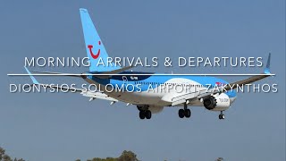 Morning arrivals and departures at Zakynthos Airport Dionysios SolomosZakynthos Greece 🇬🇷4K [upl. by Griffiths]