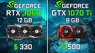 NVIDIA RTX 3060 vs GTX 1070 Ti  Test in 6 Games [upl. by Ahsatal]