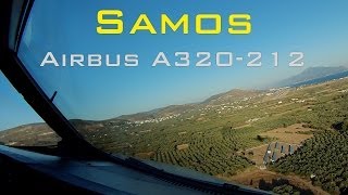 Samos Airport quotἈρίσταρχος ο Σάμιοςquot SMILGSM HD Cockpit View Air Berlin A320 [upl. by Devitt684]