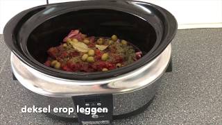 Griekse stoofschotel quotStifadoquot uit de slowcooker  Crockpot [upl. by Amaleta]