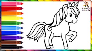 Cómo Dibujar Un Unicornio 🦄 Dibuja y Colorea Un Lindo Unicornio Arcoiris 🌈 Dibujos Para Niños [upl. by Samantha]