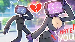 To Loves End TV Woman and TV Man Cartoon Animation [upl. by Ynattyrb101]