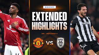 Manchester United vs PAOK Extended Highlights  UEL League Phase MD 4  CBS Sports Golazo  Europe [upl. by Ettennaej]