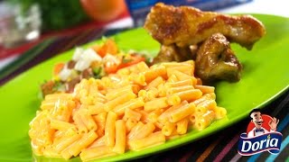 Macarrones con queso Doriacolombinas de pollo y ensalada mexicana [upl. by Eldnek]